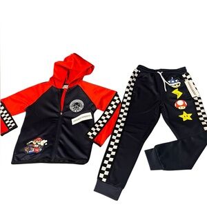 Nintendo Mario Kart Boys Tracksuit - Hoodie & Joggers Set - Size 8 “Mario Bros “